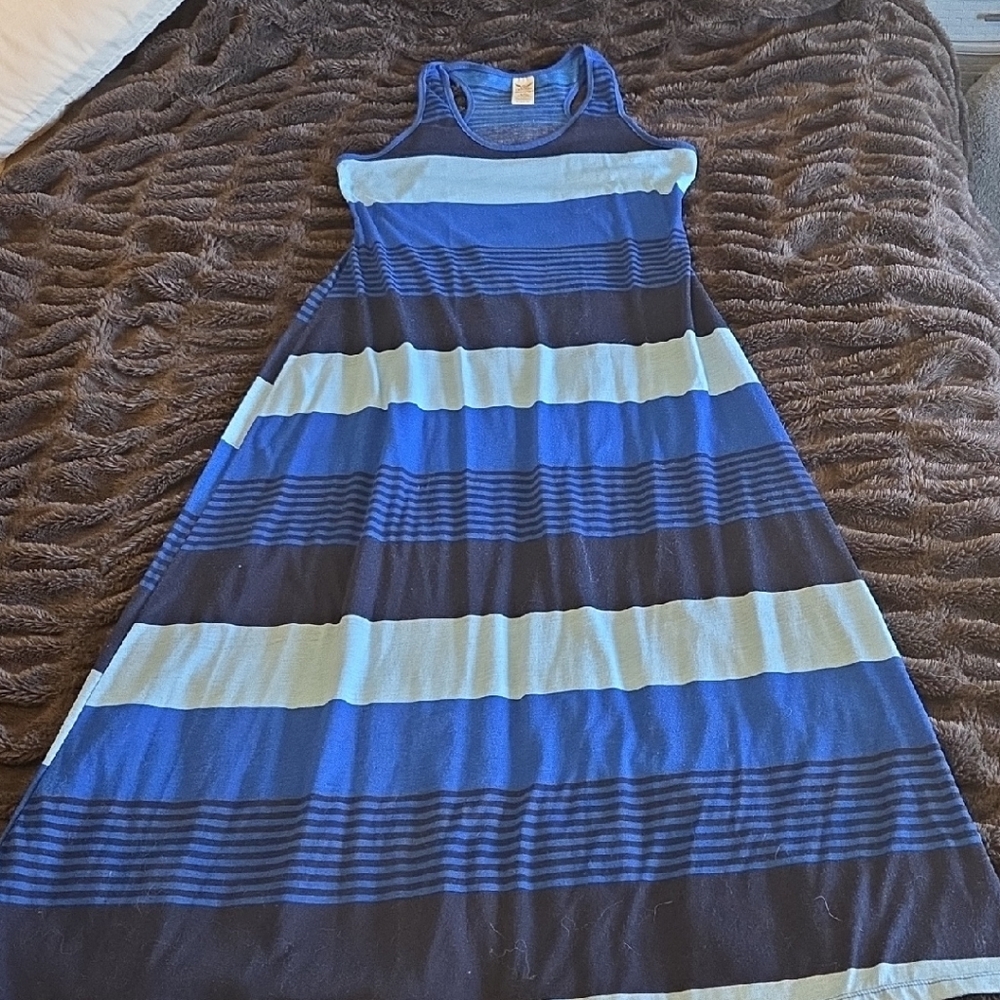 Faded Glory Blue Striped Maxi Dress